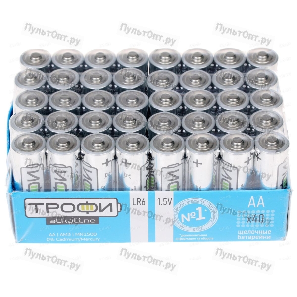 Эл. пит. AA alkaline BULK Трофи Eco (40)
