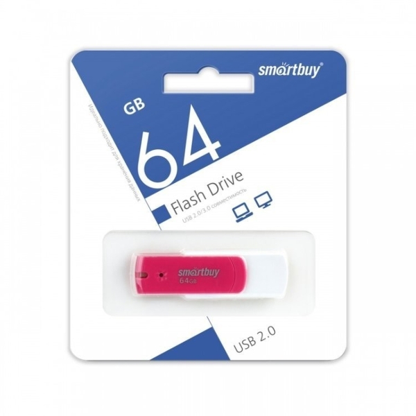 USB 64GB Smartbuy Diamond розовый