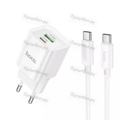 Сетевое З/У Hoco C147A 1USB+1Type-C 3.0A 20W PD,QC с кабелем Type-C белый (1/30/180)