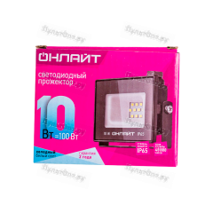 Прожектор светодиодный Онлайт 10W 230V IP65 4000К нейтральный черный (1/80)