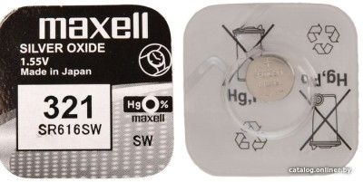 Батарейка Maxell 321 BL1 Silver Oxide 1.55V б/р (1/10/100)