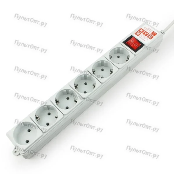 Сетевой фильтр 3м 5+1гн Power Cube серый