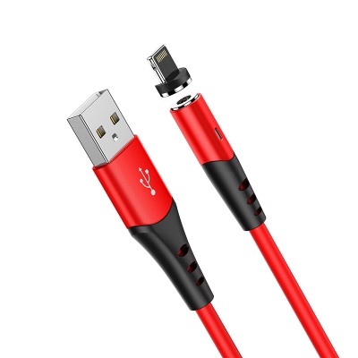 USB кабель Hoco X60 Honorific silicone magnetic charging cable for Lightning (красный)