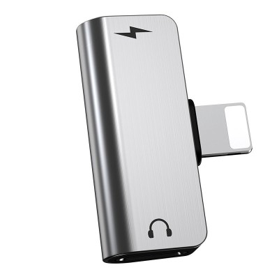 Переходник Apple 8 pin - 2xApple 8 pin(f) Hoco LS24, плоский, пластик, цвет: серебряный