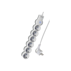 Удлинитель Космос 6р.С/З 10A 1.5м с выкл. ПВС 3х0.75мм? IP20 белый (1/30)