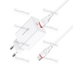 Сетевое З/У Borofone BA21A 1USB 3.0A QC3.0 с кабелем microUSB белый (1/48/192)