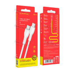 Кабель Borofone BX51 Type-C (m)-Type-C (m) 1м 3.0A 60W ПВХ белый (1/360)