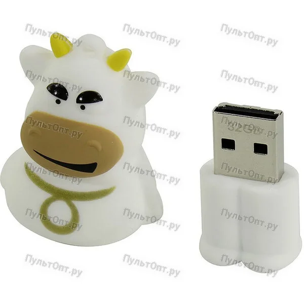 USB 32GB Smartbuy Wild series Бык (Символ 2021 года) белый