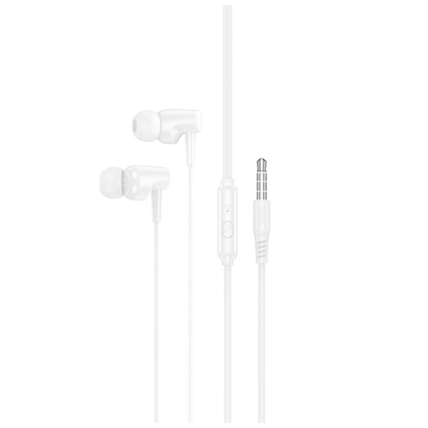 Наушники внутриканальные Hoco M112 Story, микрофон, кнопка ответа, цвет: белый (1/31/310)