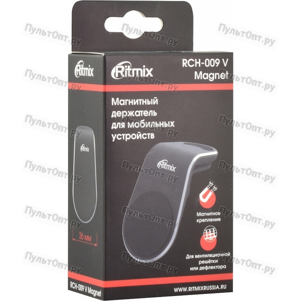Держатель Ritmix RCH-009 V, для моб устройств, магнит (1/50)