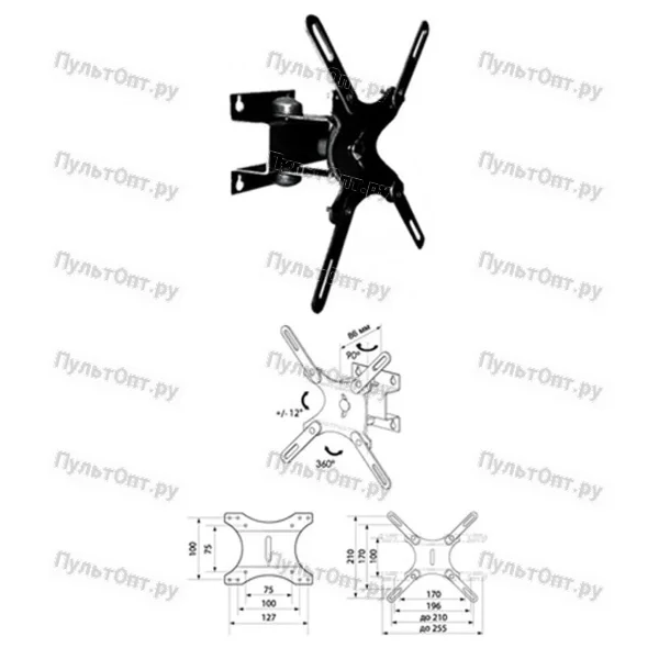Кронштейн для телевизора 15-26 TRONE LPS 40-11 (VESA) черный