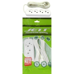 Удлинитель 5м 4гн бз ДЖЕТТ РС-4 (провод ПВС 2х0,75)