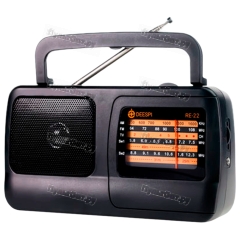 Радиоприемник DEESPI RE-22/409 пластик AM/FM/SW1-2/TV черный (1/40)