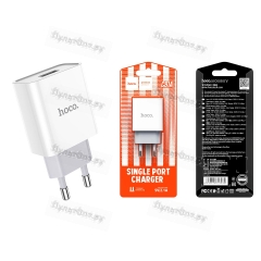 Блок питания сетевой 1 USB Hoco, C81A, Asombroso, 2100mA, пластик, огнестойкий, кабель 8 pin, X37 co