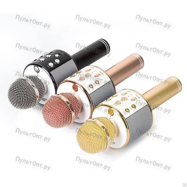 Микрофон Hoco BK3 динамический 72 дБ bluetooth 4.2 microSD золотой