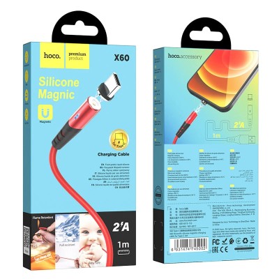 USB кабель Hoco X60 Honorific silicone magnetic charging cable for Type-C (красный)