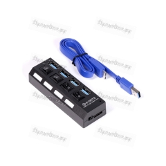 USB-Хаб Smartbuy 7304 4USB USB3.0 с выключателем черный