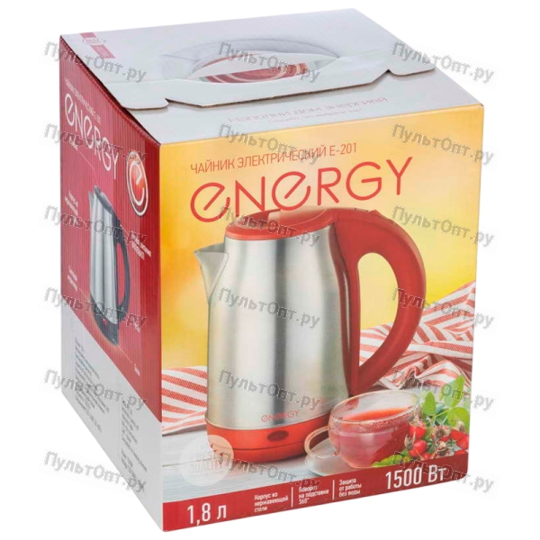 Электрочайник Energy E-201 1500W 1.8л красный (1/12)