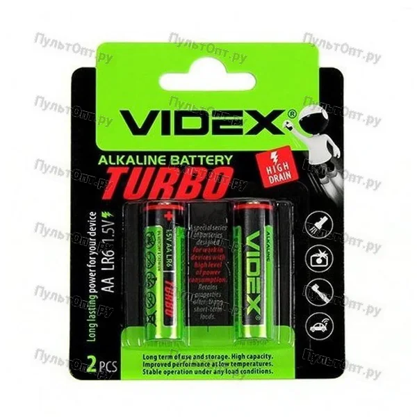 Эл. пит. AA alkaline BL2 Videx TURBO (20)