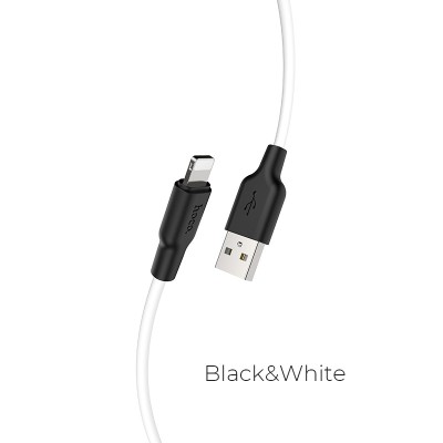 USB кабель Hoco X21 Plus Silicone charging cable for Lightning (черно-белый)
