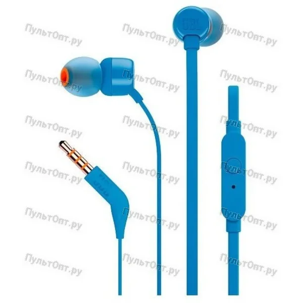 Внутриканальные наушники JBL T110 синие (1/40)