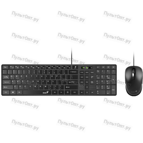 Комплект (клавиатура+мышь) GENIUS SlimStar C126, USB, проводной, черный
