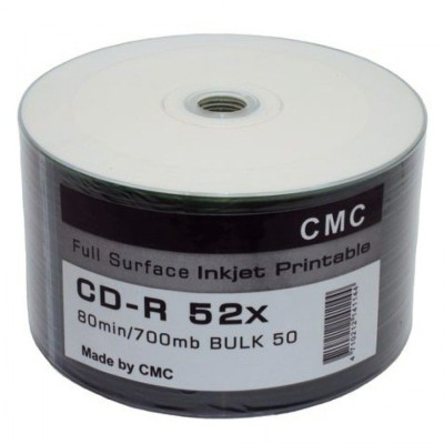 Диск CD-R 80 min 52x для печати (СМС) inkjet SP-100 (600)