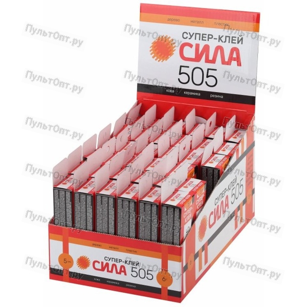 Супер-клей СИЛА 505 (универсальный, прозрачный), 6 гр, пластиковый тюбик в коробке (36)