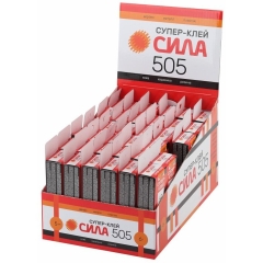 Супер-клей СИЛА 505 (универсальный, прозрачный), 6 гр, пластиковый тюбик в коробке (36)