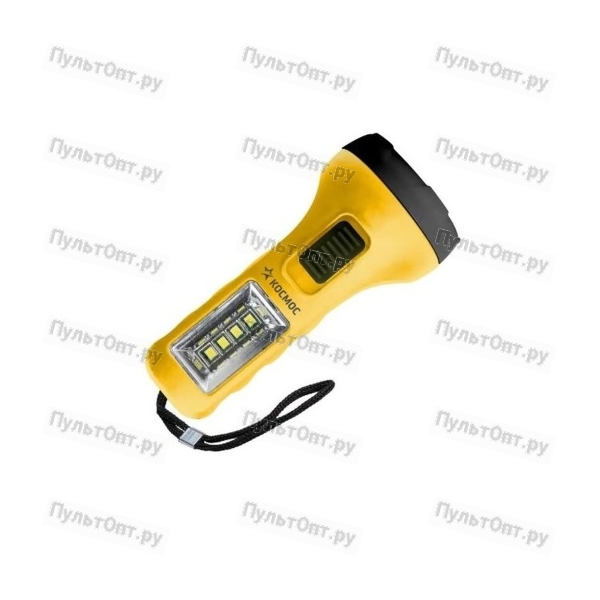 Фонарь универсальный Космос 119B 0.5W 1LED от батареек IP42 2 режима желтый (1/50/200)