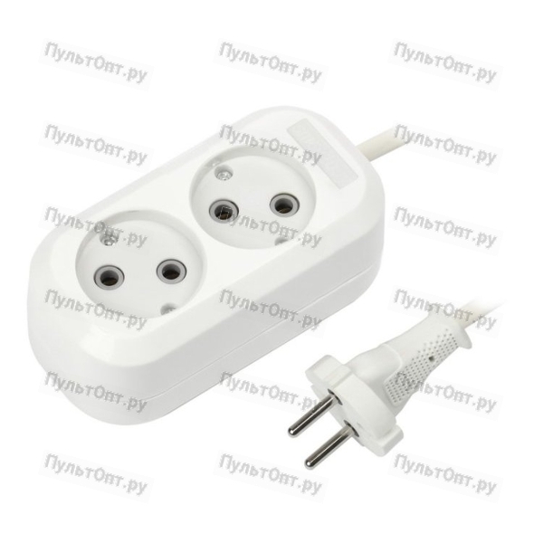 Удлинитель 2м 4гн бз Smartbuy 10А/2,2кВт ПВС 2х1,0 (SBE-10-4-02-N) (1/50)
