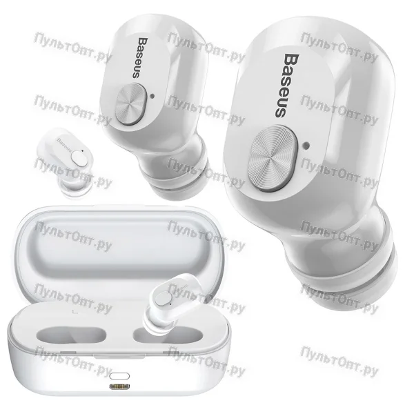 Наушники внутриканальные Baseus W01, Encok, bluetooth, белый