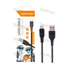 Кабель GoPower GP01M USB (m)-microUSB (m) 1м 2.4A ПВХ черный (1/200/800)