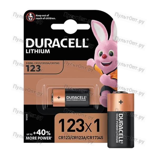Батарейка Duracell CR123A BL1 Lithium 3V (1/10/50)
