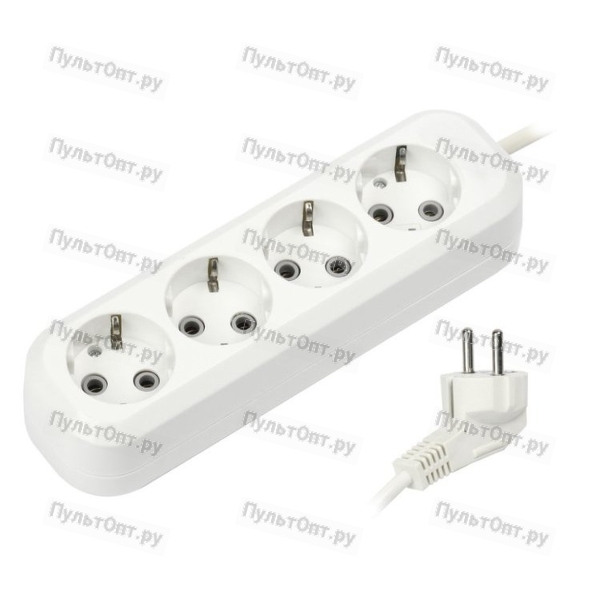 Удлинитель 5м 4гн зем Smartbuy 16А/3,5кВт ПВС 3х1,0 (SBE-16-4-05-Z) (1/30)