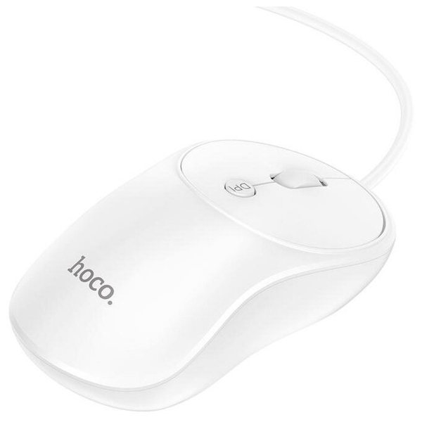 Мышь проводная Hoco GM13 классическая USB белый
