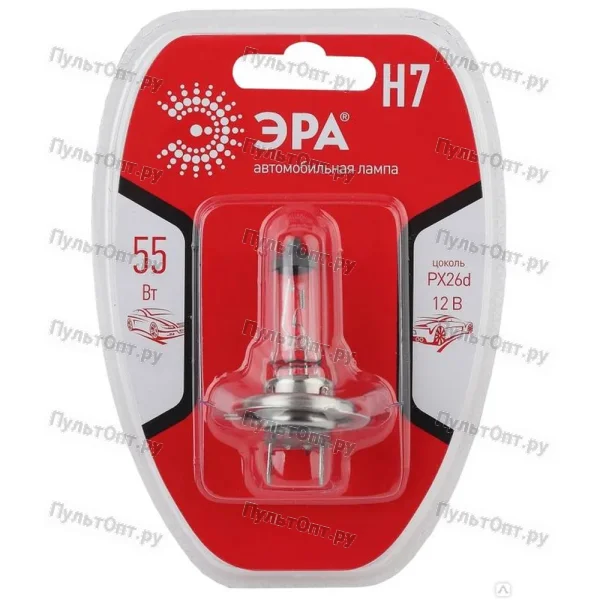 Автолампа Эра Н7 12V 55W +110% Px26d BL