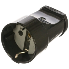 Гнездо штепсельное ПРОГРЕСС c/з черное (1/20/200)