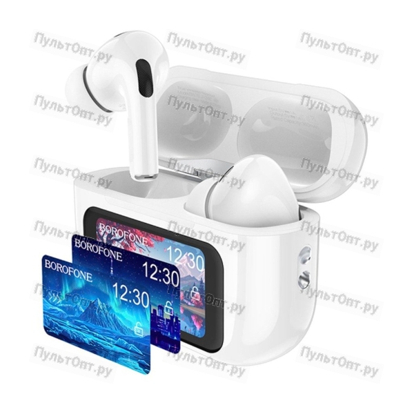 Наушники внутриканальные Borofone BW76 Brocade, bluetooth 5.4, сенсорный экран, цвет: белый (1/17/10