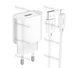 Сетевое З/У Hoco C109A 1USB 10.5W с кабелем Lightning белый (1/27/162)