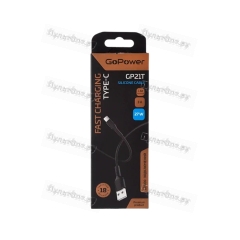 Кабель GoPower GP21T USB (m)-Type-C (m) 1м 3.0A 27W силикон черный (1/200/800)