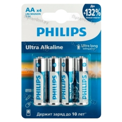 Батарейка Philips ULTRA LR6 AA BL4 Alkaline 1.5V (4/48/960)