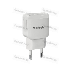 Адаптер сетевой Defender EPA-13, белый, 2xUSB, 5V/2.1А, пакет (1/200)