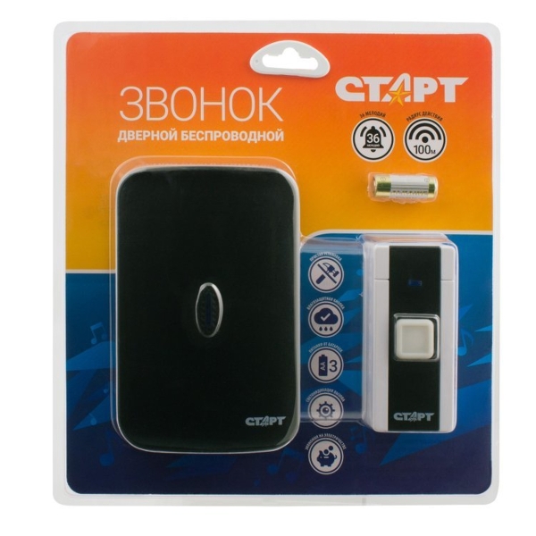 Беспроводной звонок Старт 007 черный (1/30/60)