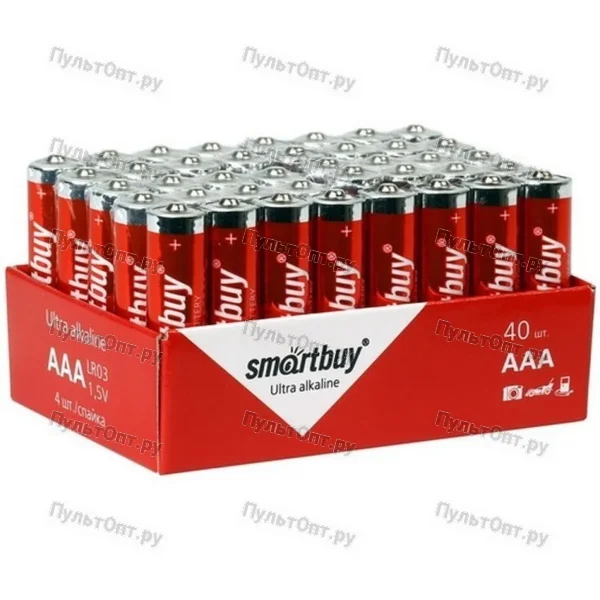 Эл. пит. AAA alkaline BULK Smartbuy (40)