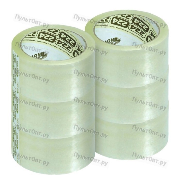 Скотч Без бренда ПП 48мм*120м 43мкм упаковочный акрил 6шт. прозрачный (1/6/24/36)