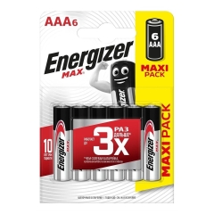 Элемент питания Energizer LR03 MAX PLUS (6 бл) (72)