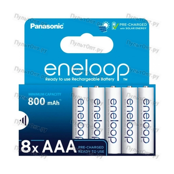 Аккумулятор Panasonic R03 eneloop BK-4MCDE/8BE (800mAh) (8 бл) (8/80)