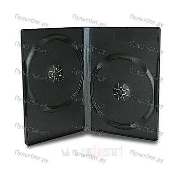 Футляр для 2DVD 14 мм (чёрный глянец) (100)