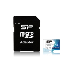 MicroSD 64GB Silicon Power Class 10 Superior Pro Colorful + SD адаптер